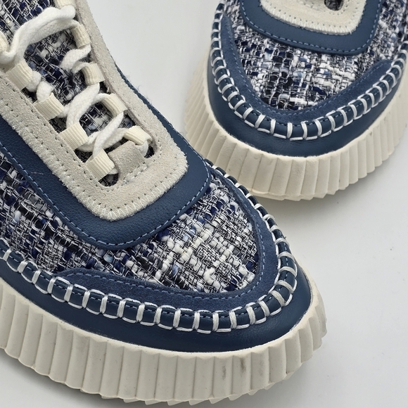 Dolce Vita Dolan Platform Sneakers, Navy Blue Multi Woven, Women's 9 - Picture 2 of 16